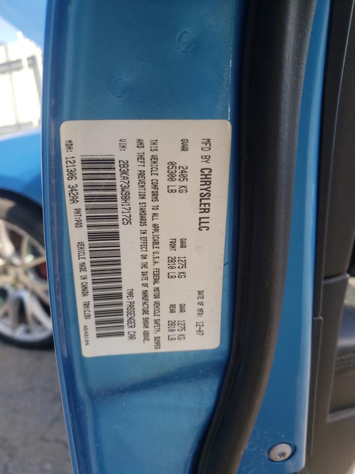 2008 Dodge Charger Srt-8 VIN: 2B3KA73W98H171725 Lot: 62714804