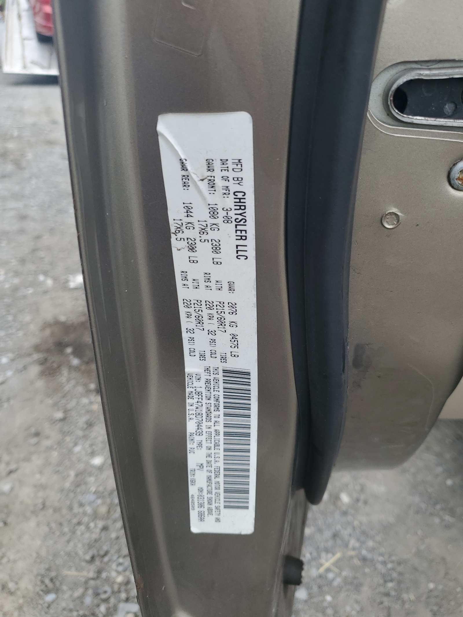 1J8FF47W18D704439 2008 Jeep Compass Sport