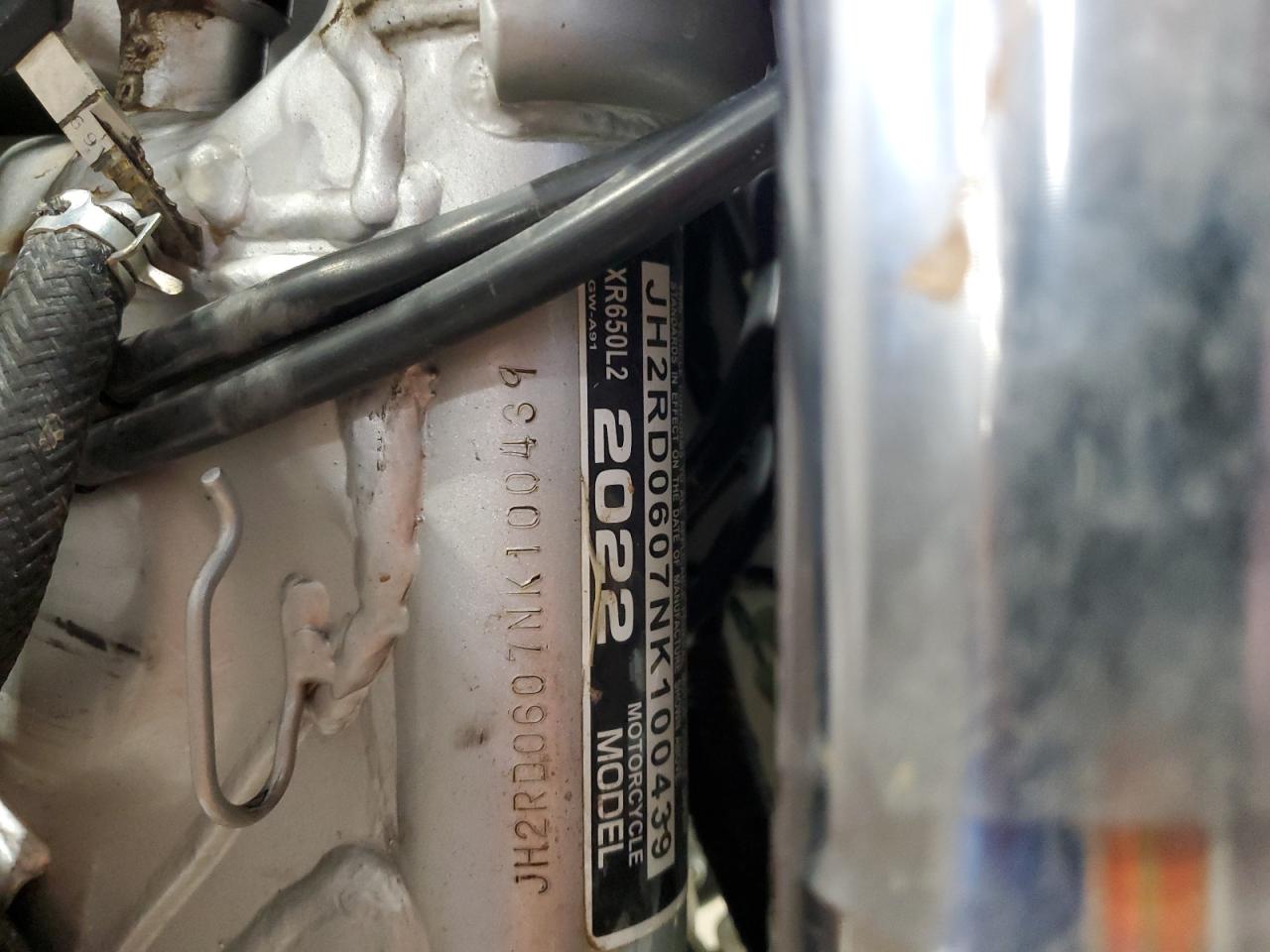 2022 Honda Xr650 L VIN: JH2RD0607NK100439 Lot: 64680534