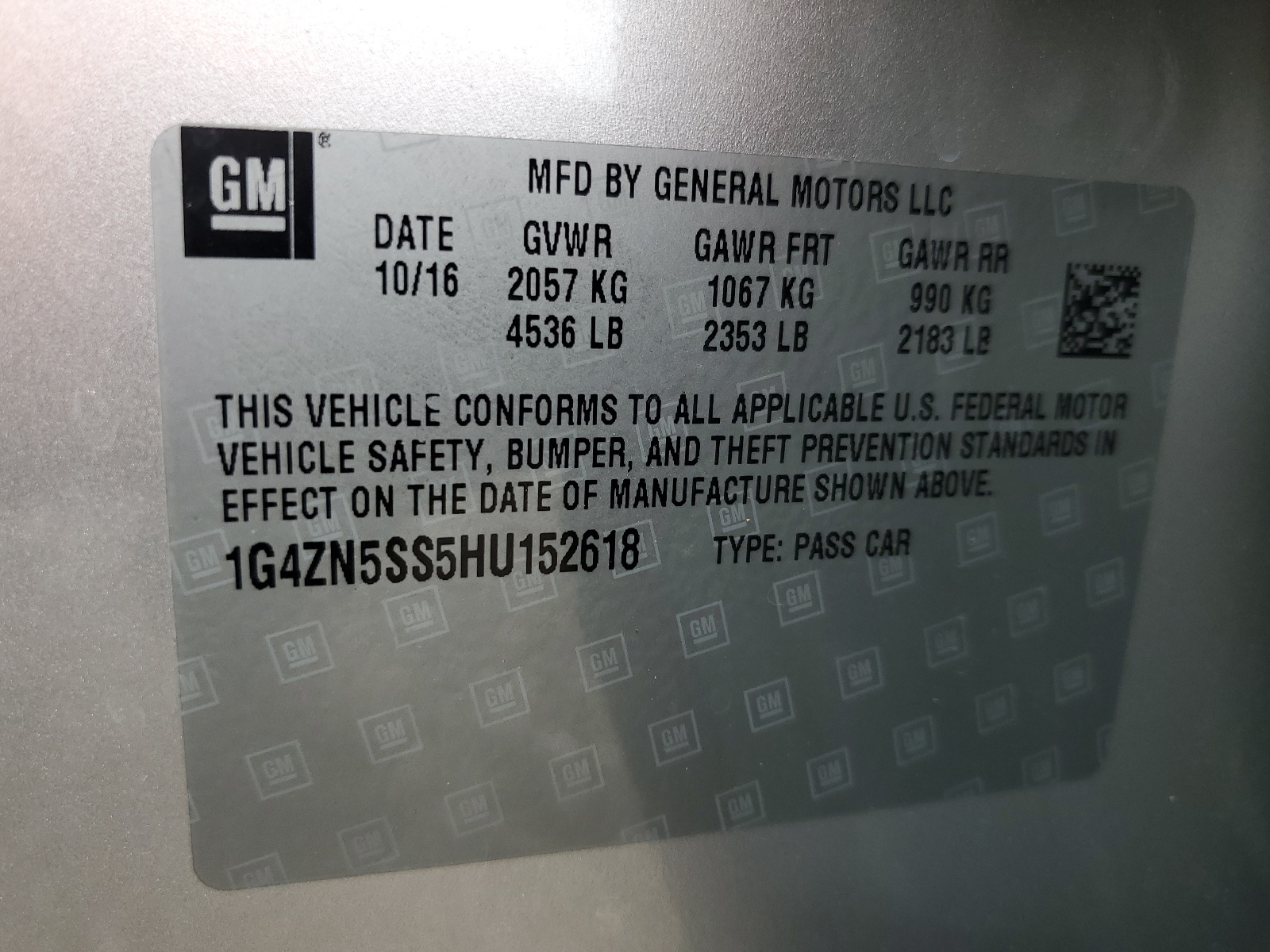 1G4ZN5SS5HU152618 2017 Buick Lacrosse Preferred