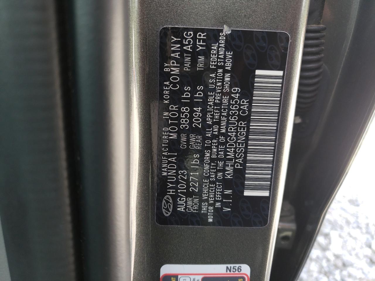 2024 Hyundai Elantra Sel VIN: KMHLM4DG4RU636549 Lot: 64670704