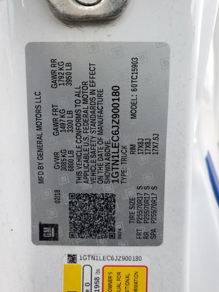 2018 GMC Sierra C1500 VIN: 1GTN1LEC6JZ900180 Lot: 62486074