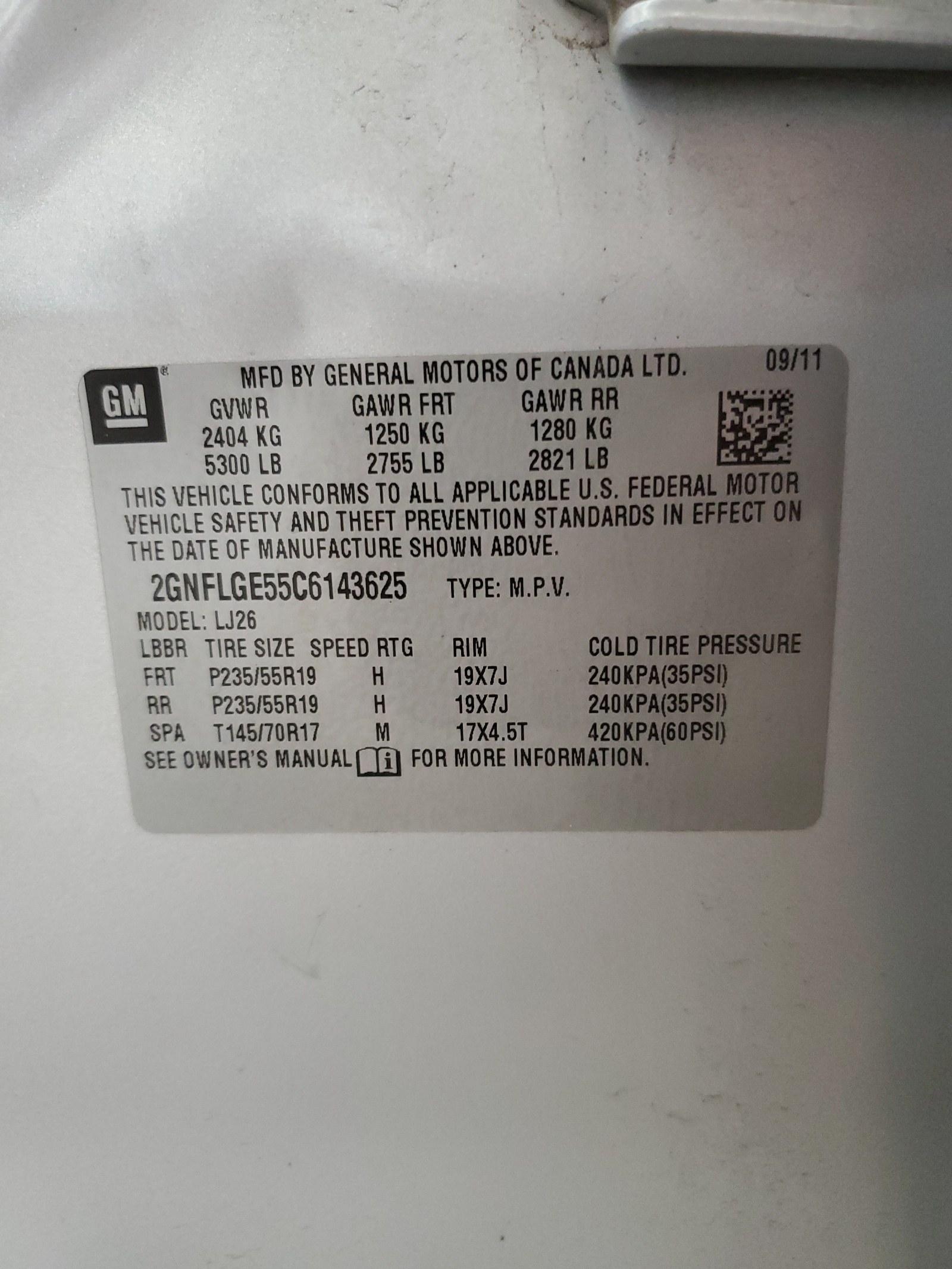 2GNFLGE55C6143625 2012 Chevrolet Equinox Ltz