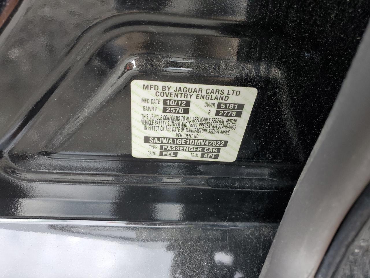 2013 Jaguar Xj Supercharged VIN: SAJWA1GE1DMV42822 Lot: 61592404