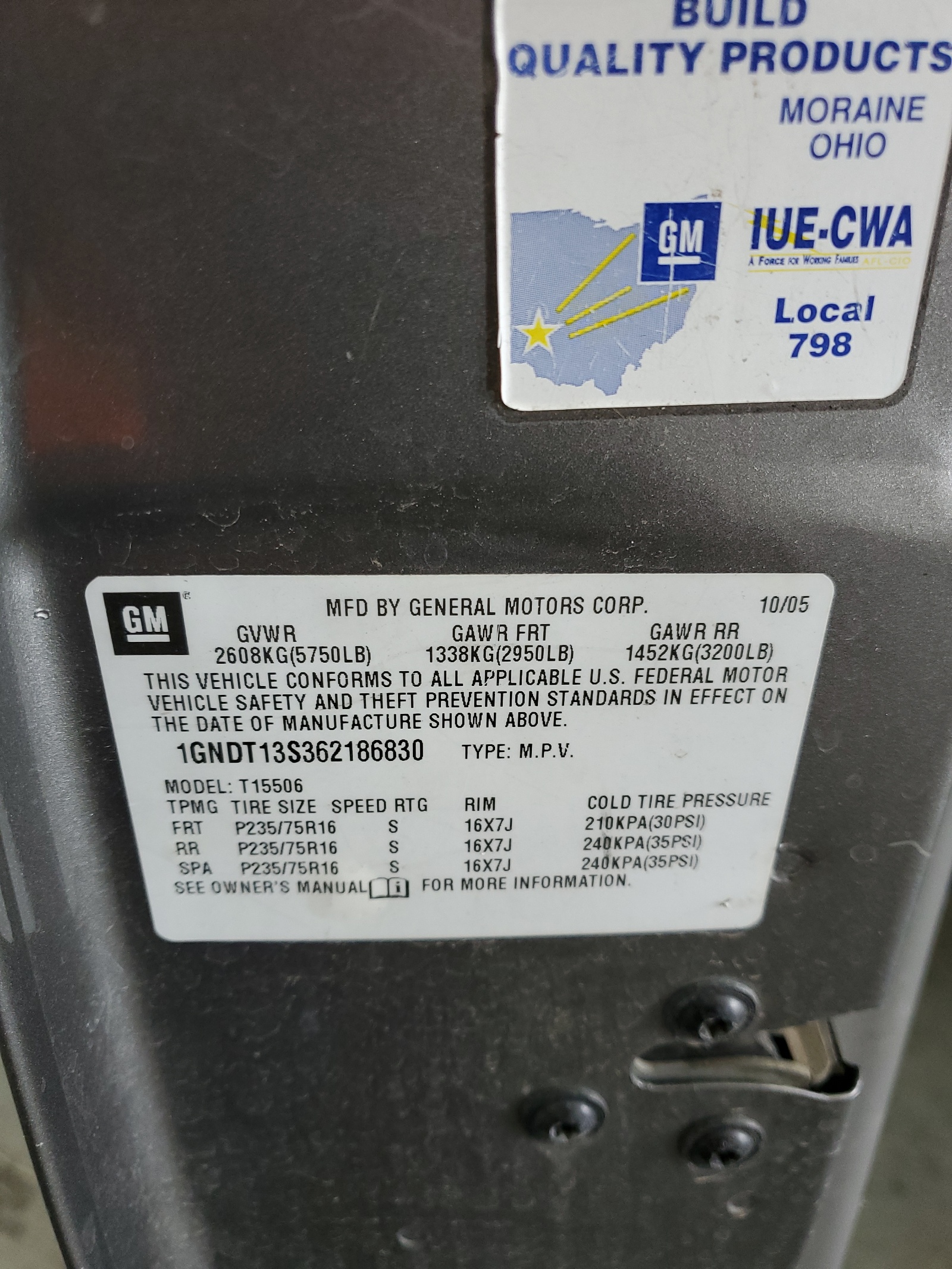 1GNDT13S362186830 2006 Chevrolet Trailblazer Ls