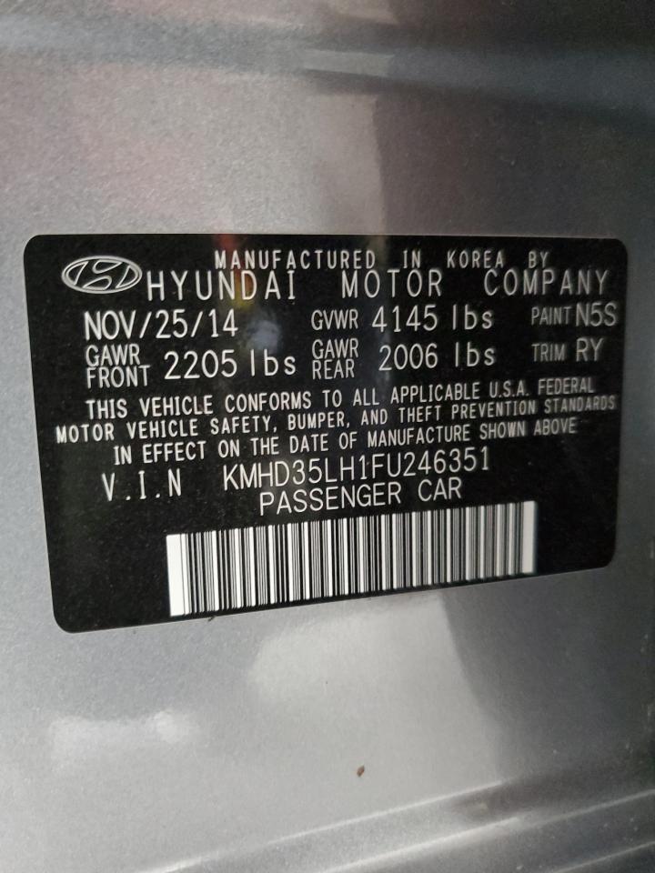 2015 Hyundai Elantra Gt VIN: KMHD35LH1FU246351 Lot: 61299514