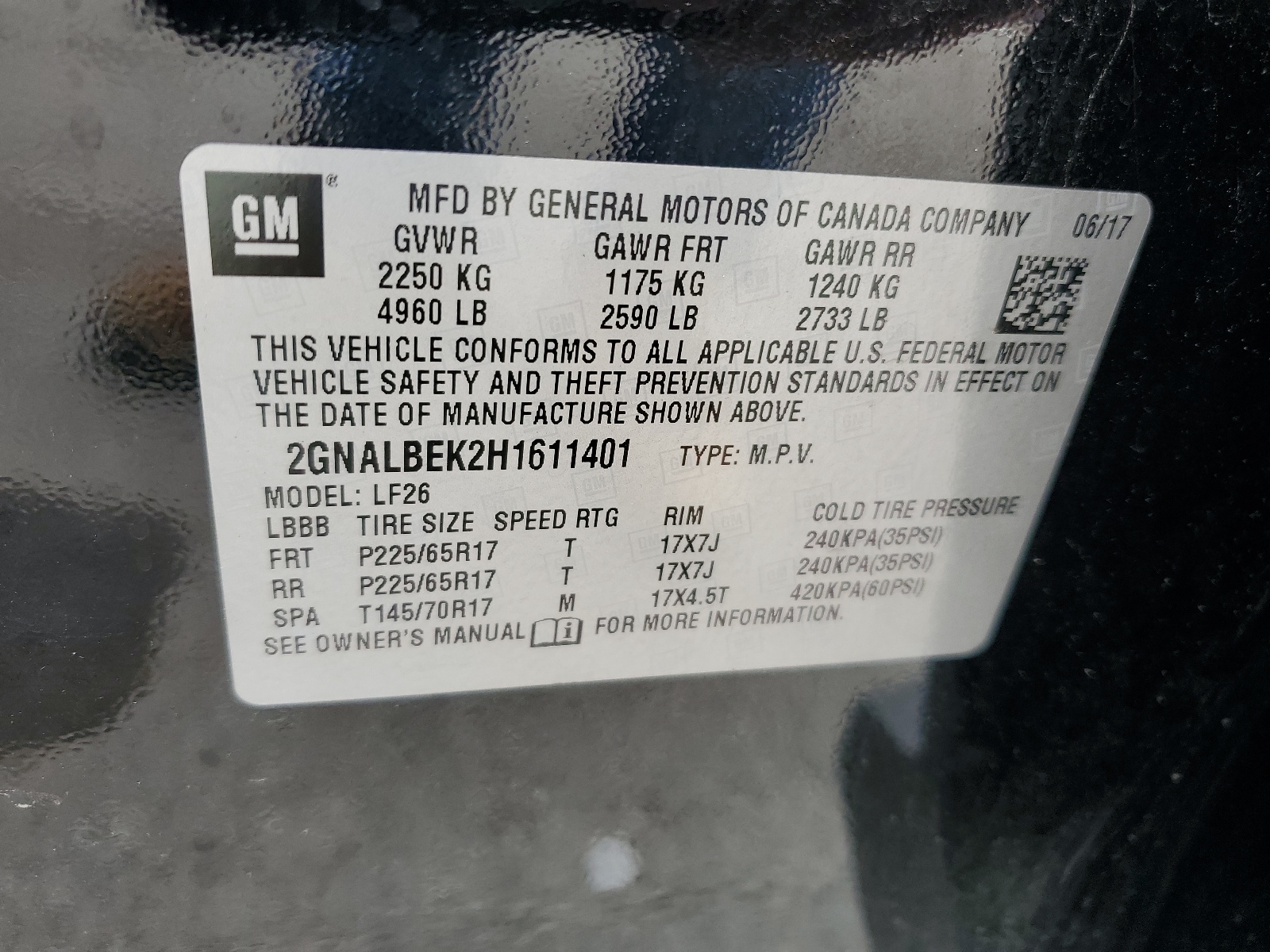 2GNALBEK2H1611401 2017 Chevrolet Equinox Ls