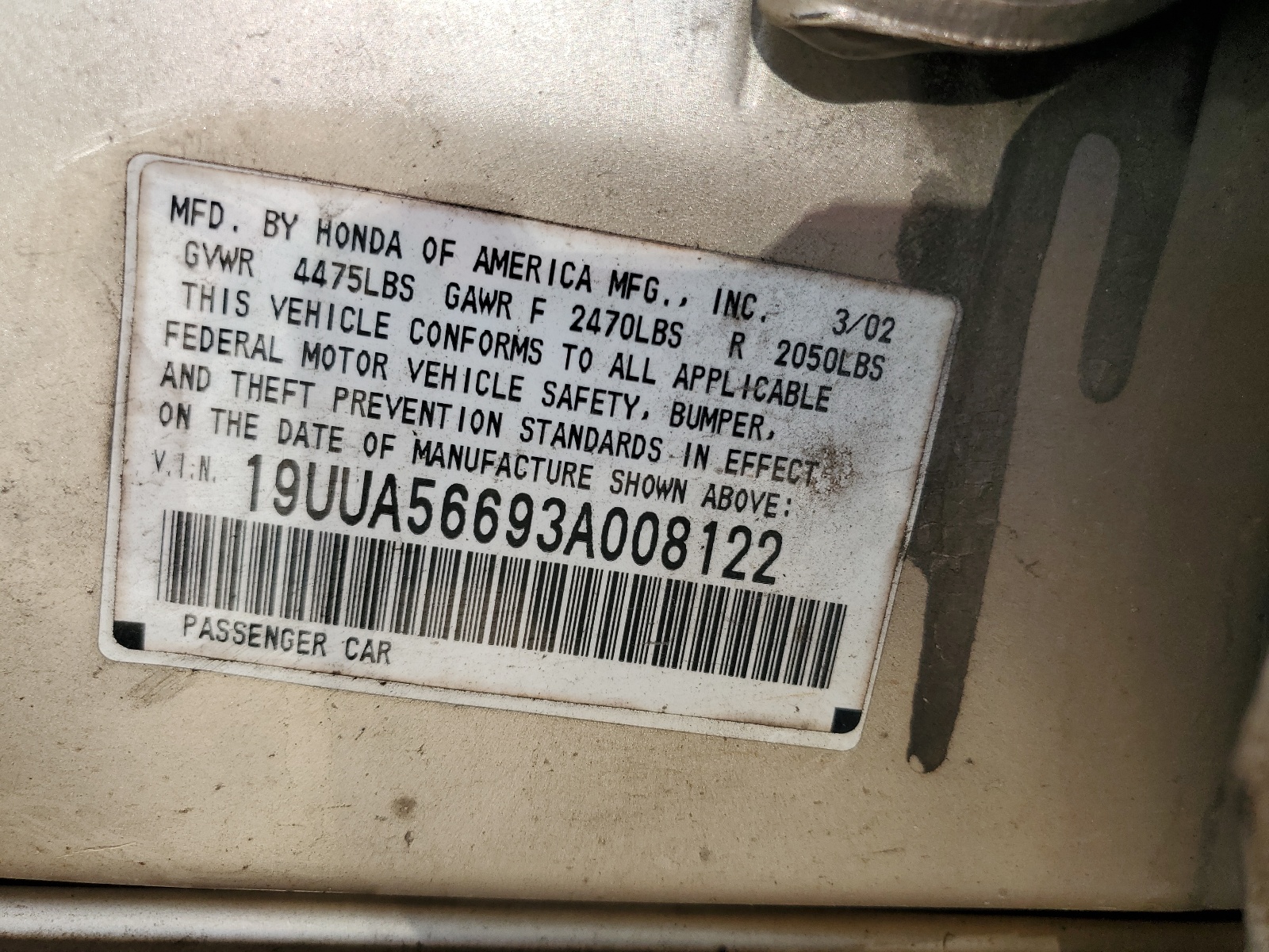 19UUA56693A008122 2003 Acura 3.2Tl