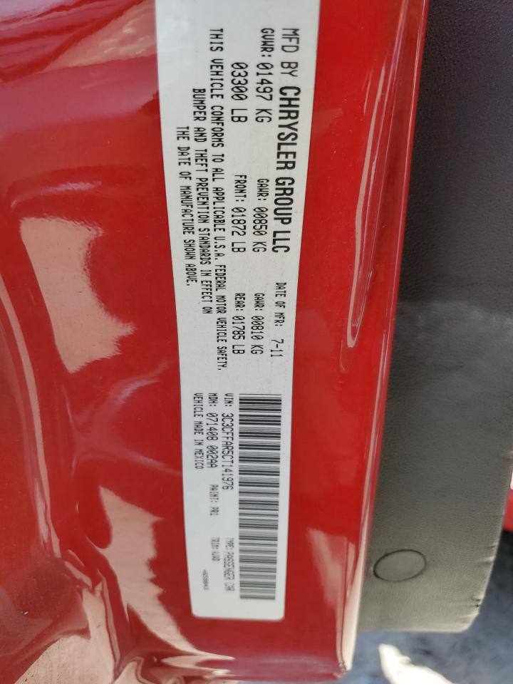 2012 Fiat 500 Pop VIN: 3C3CFFAR5CT141976 Lot: 61017384