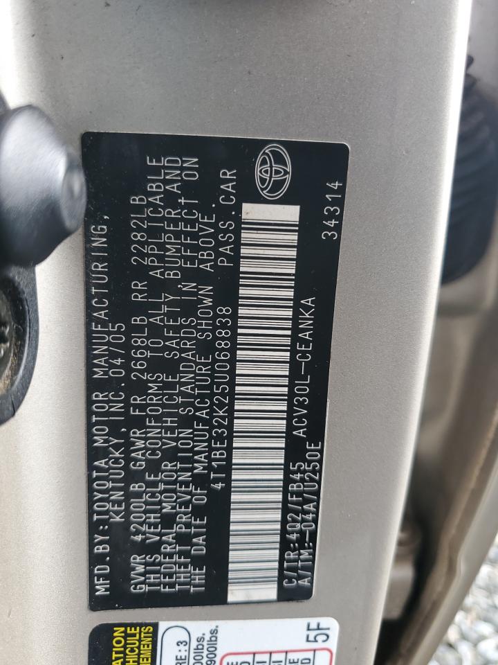 2005 Toyota Camry Le VIN: 4T1BE32K25U068838 Lot: 64025484