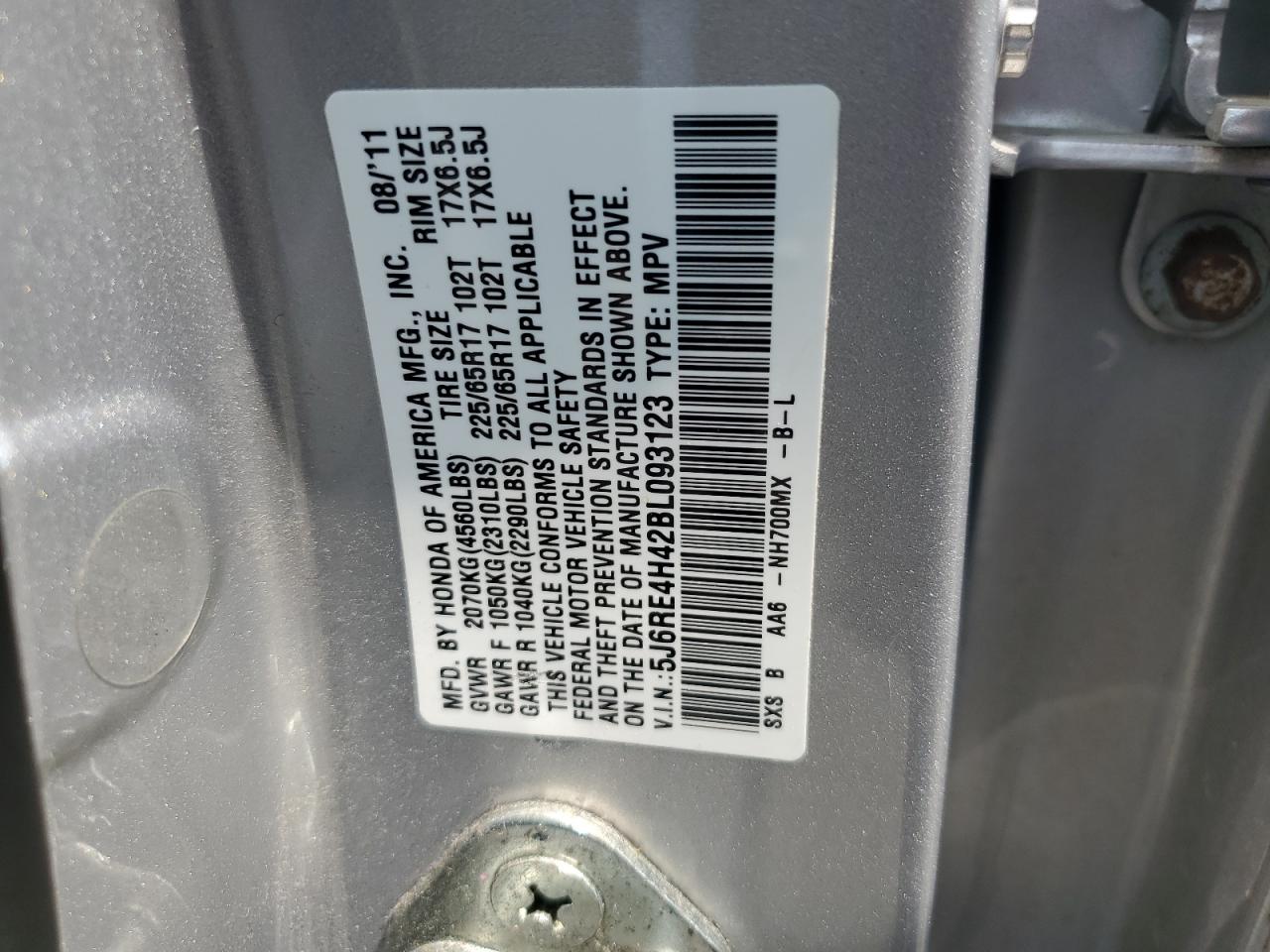 2011 Honda Cr-V Se VIN: 5J6RE4H42BL093123 Lot: 63966174