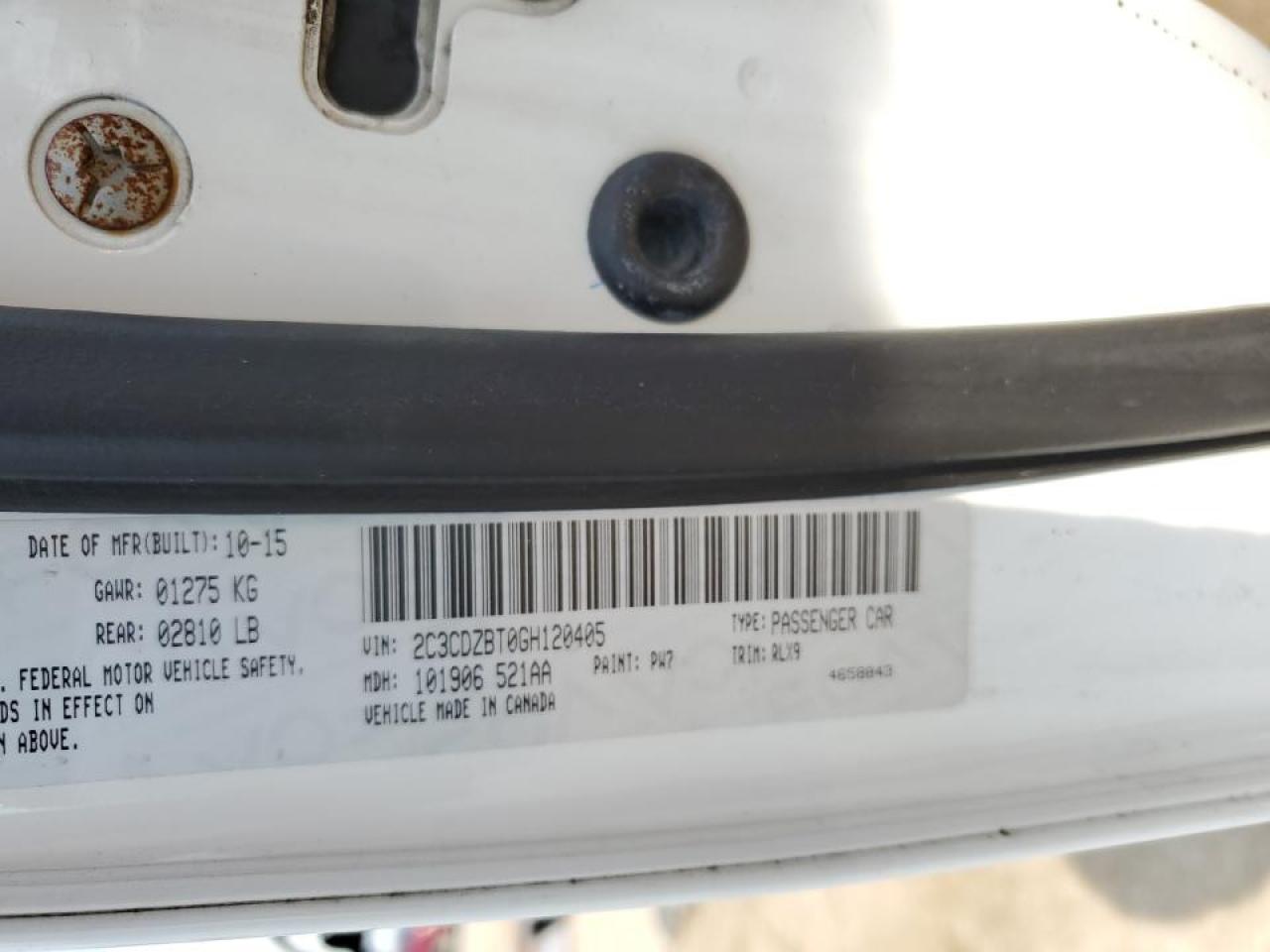 2016 Dodge Challenger R/T VIN: 2C3CDZBT0GH120405 Lot: 63104774