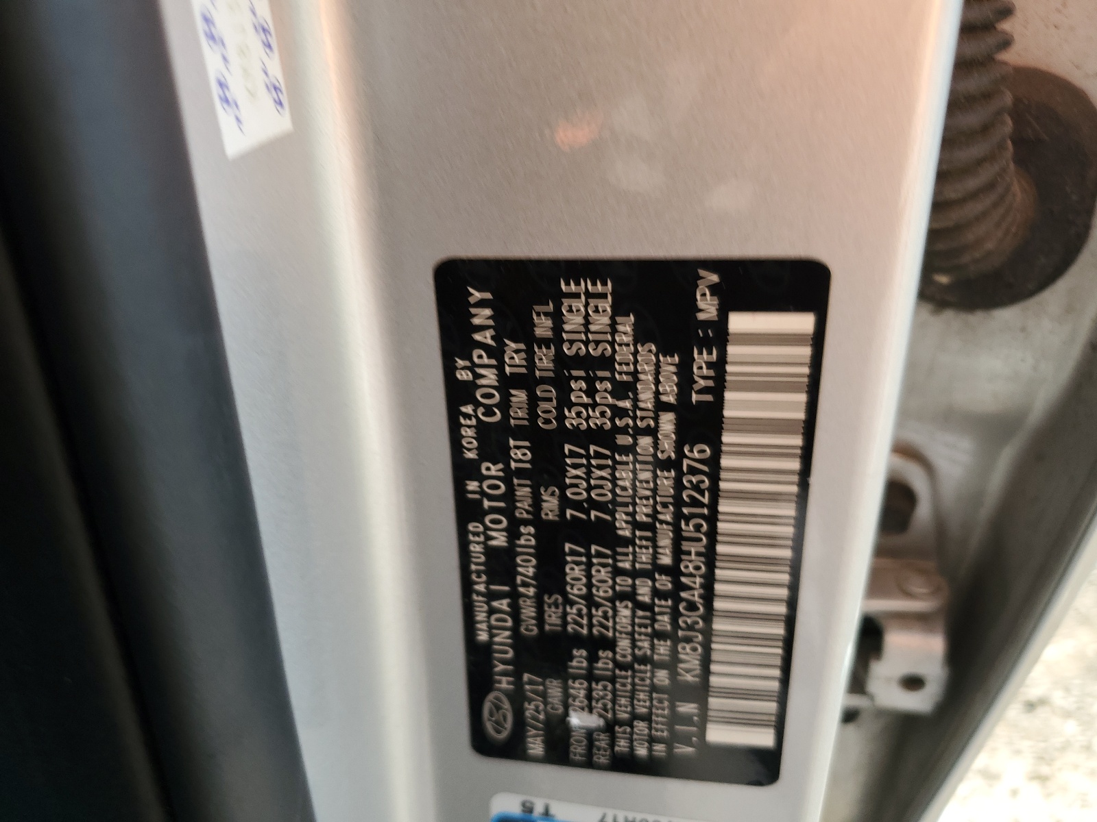 KM8J3CA48HU512376 2017 Hyundai Tucson Limited