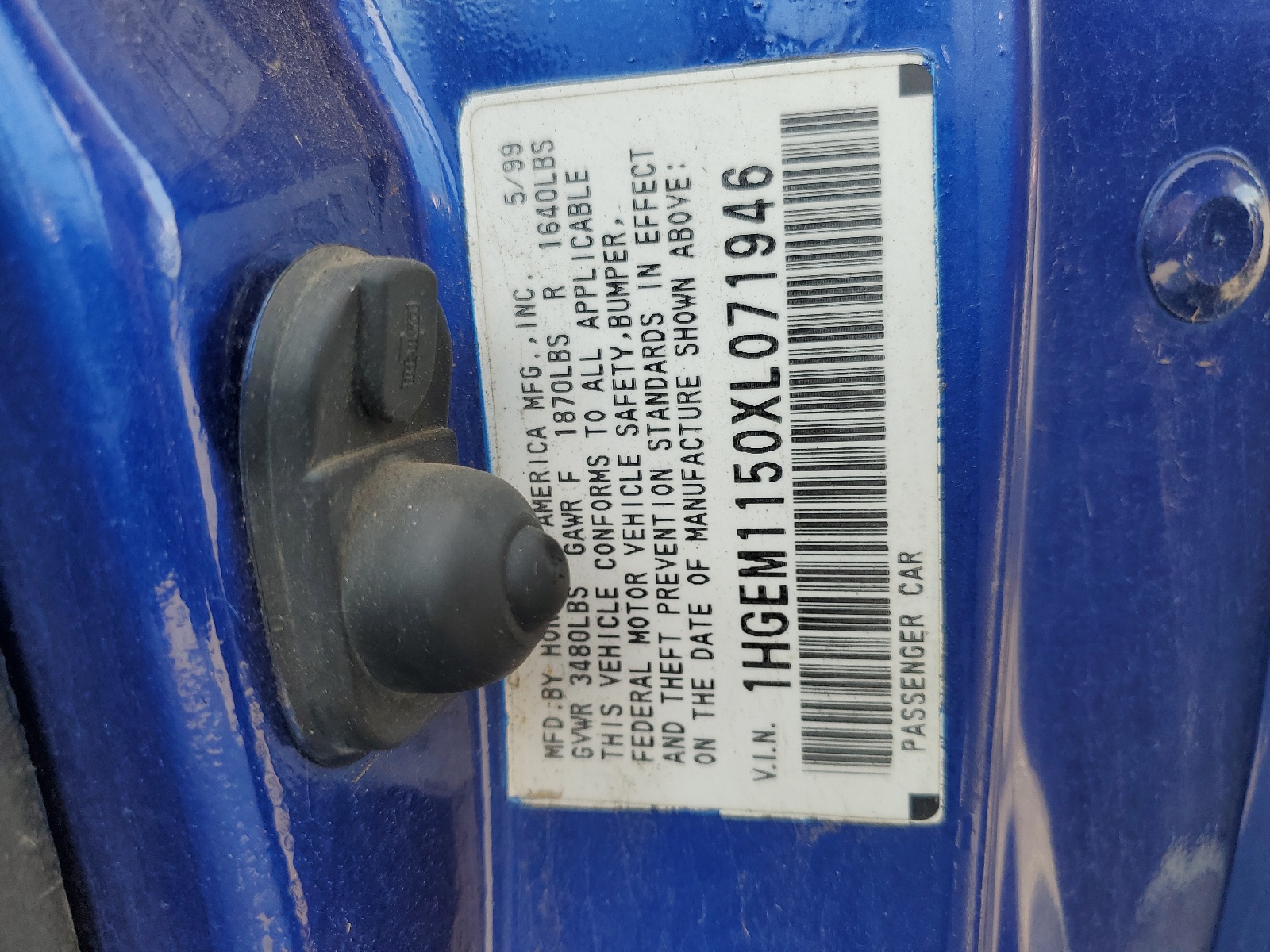 1HGEM1150XL071946 1999 Honda Civic Si