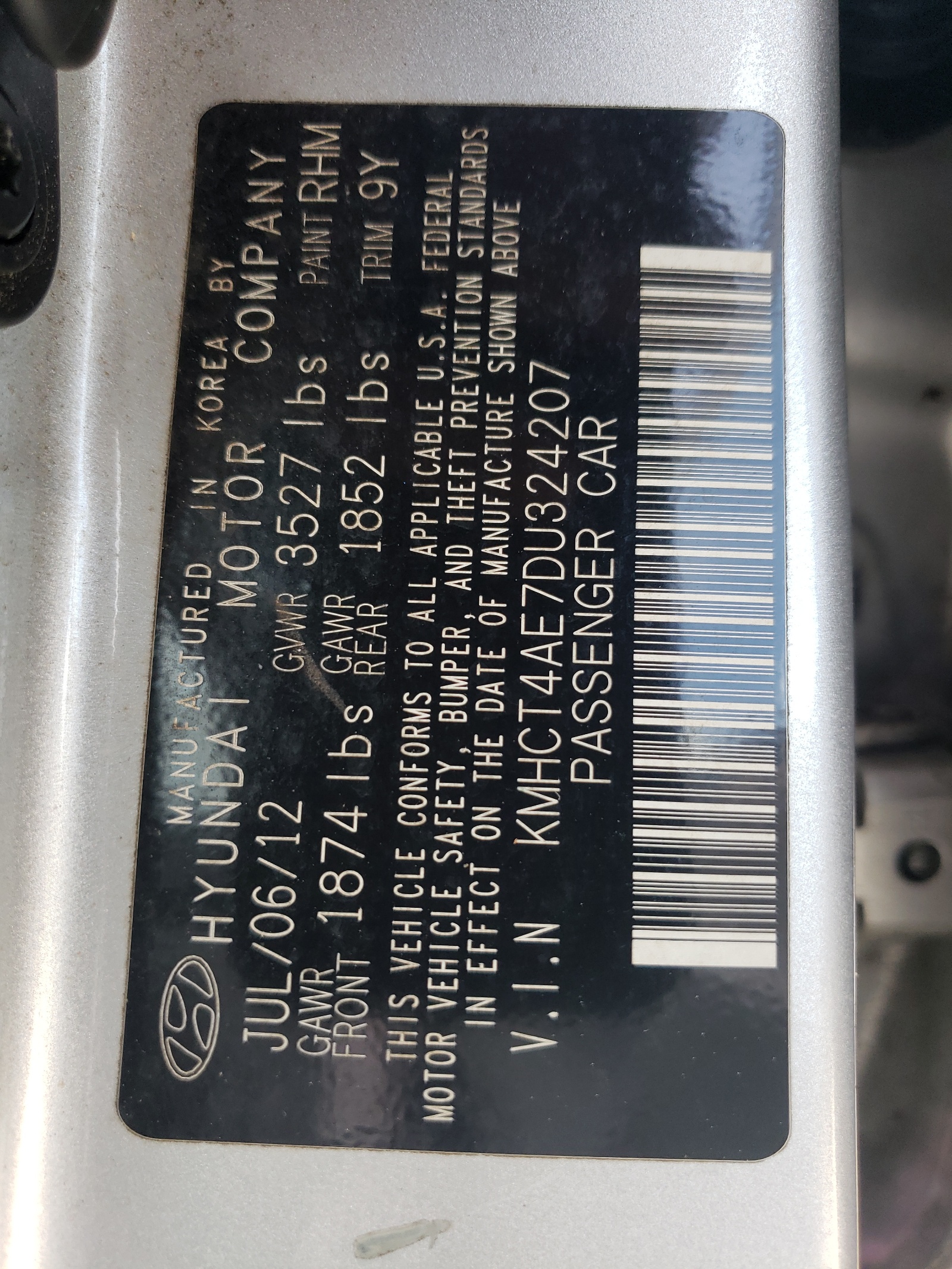 KMHCT4AE7DU324207 2013 Hyundai Accent Gls