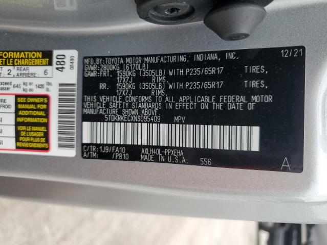 5TDKRKECXNS095409 Toyota All Models SIENNA LE 15