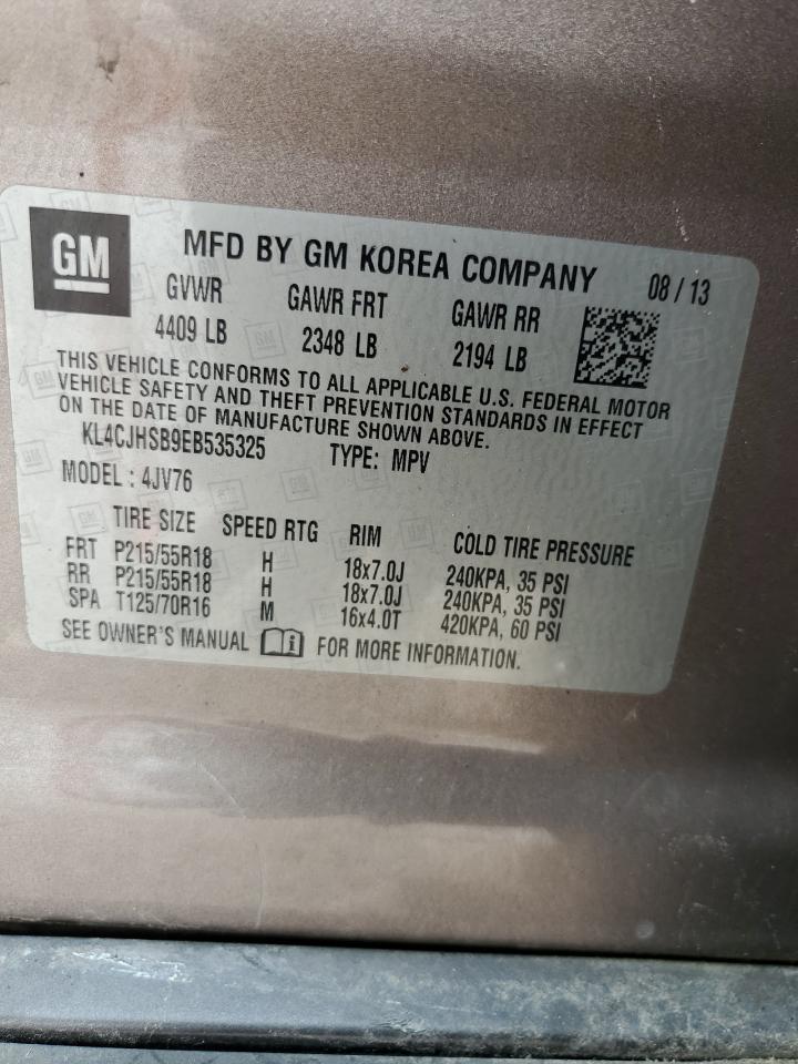 2014 Buick Encore Premium VIN: KL4CJHSB9EB535325 Lot: 65178694