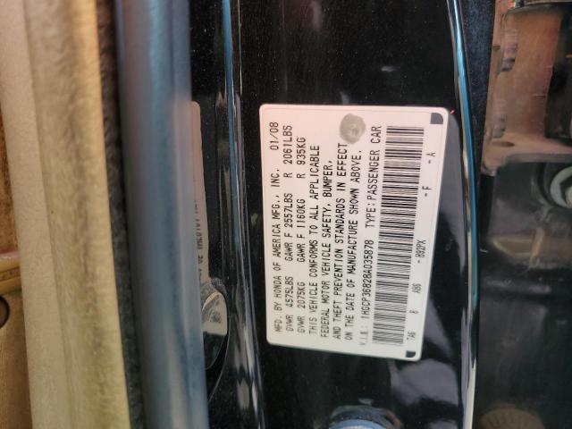 2008 HONDA ACCORD EXL 1HGCP36828A035878  61516234