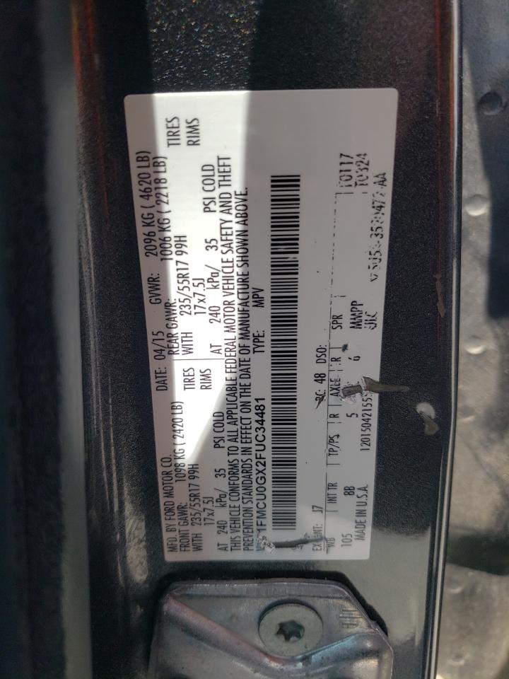 1FMCU0GX2FUC34481 2015 Ford Escape Se