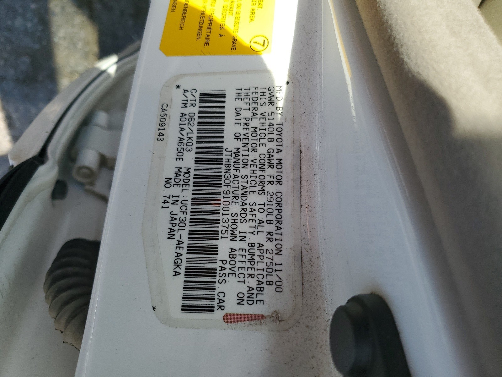 JTHBN30F910013751 2001 Lexus Ls 430