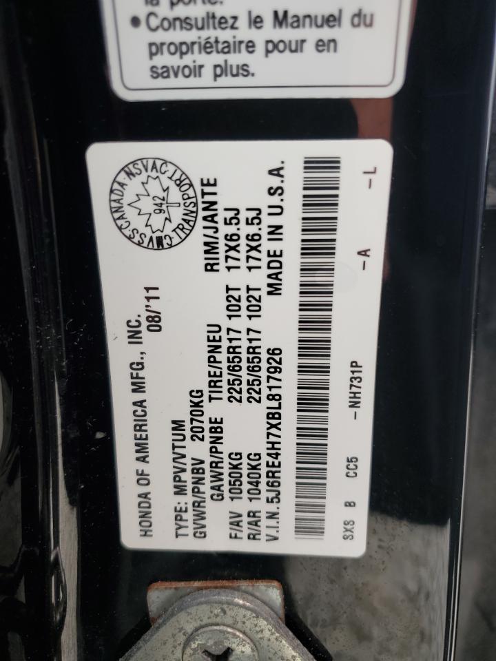 2011 Honda Cr-V Exl VIN: 5J6RE4H7XBL817926 Lot: 63755764