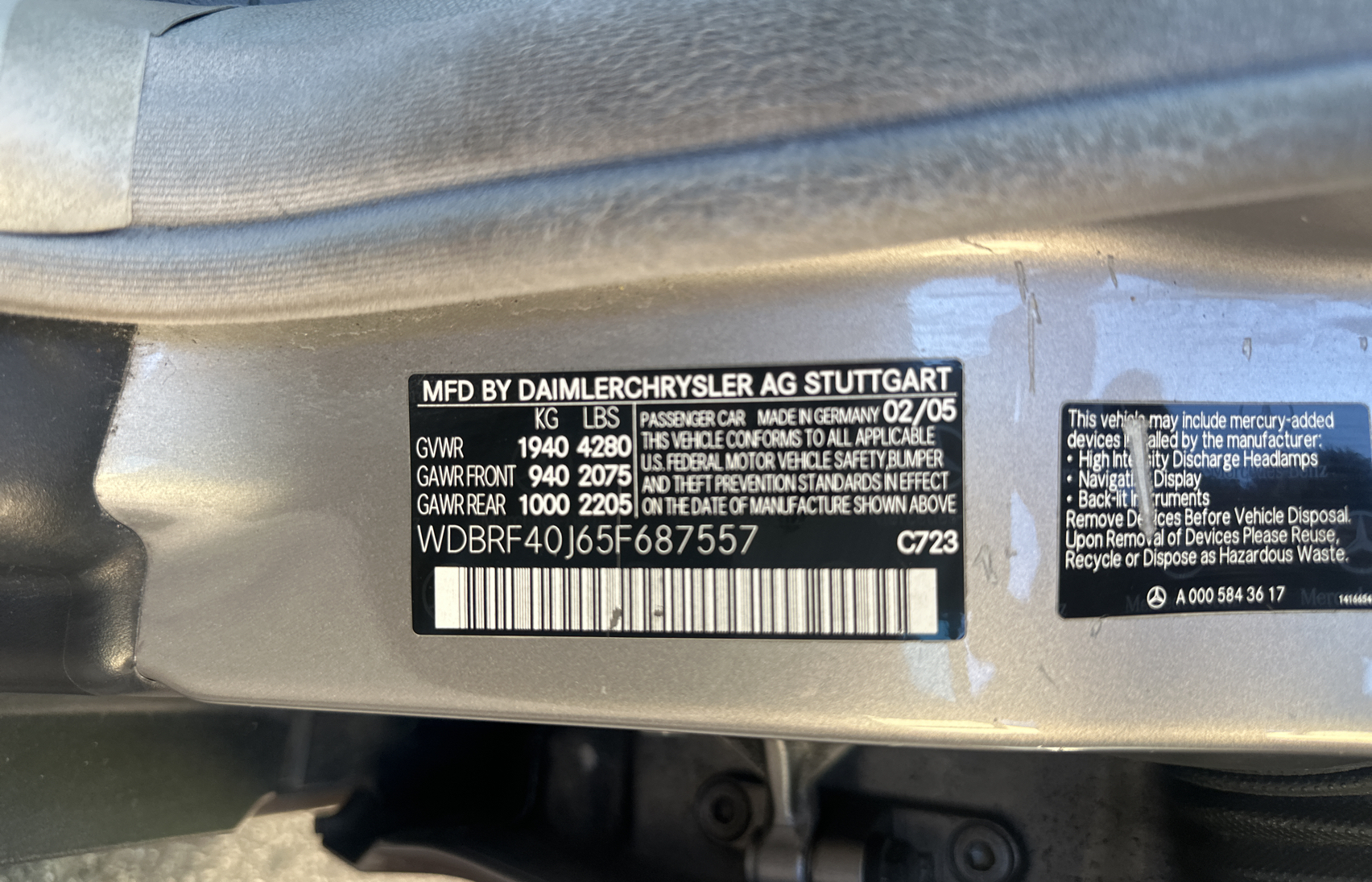 WDBRF40J65F687557 2005 Mercedes-Benz C 230K Sport Sedan