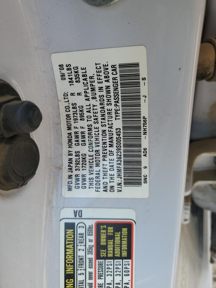 2009 Honda Civic Hybrid VIN: JHMFA36239S005453 Lot: 61950404