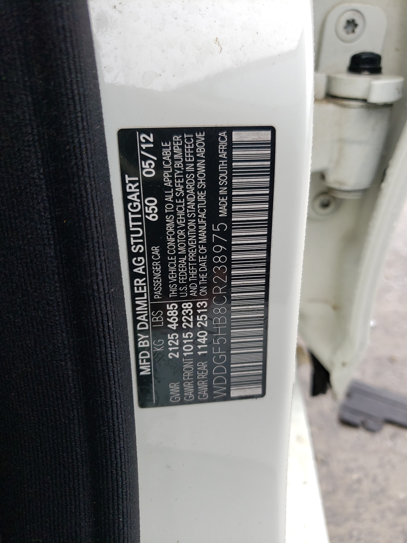 WDDGF5HB8CR238975 2012 Mercedes-Benz C 350