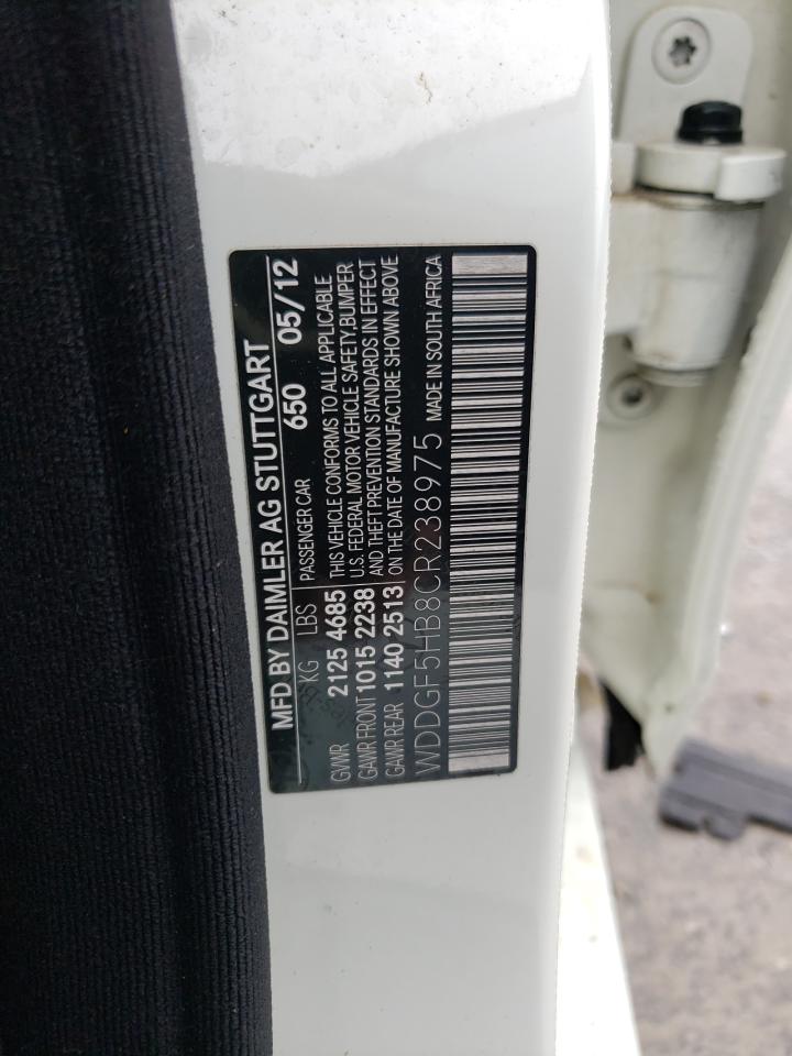 2012 Mercedes-Benz C 350 VIN: WDDGF5HB8CR238975 Lot: 63179214