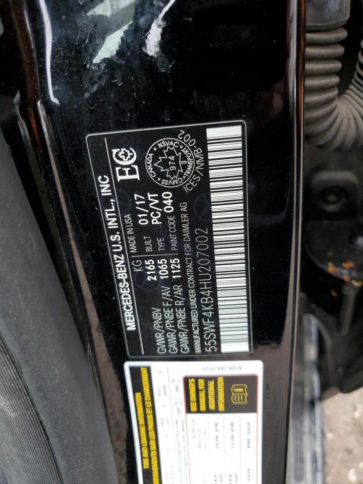 2017 Mercedes-Benz C 300 4Matic VIN: 55SWF4KB4HU207002 Lot: 62693084