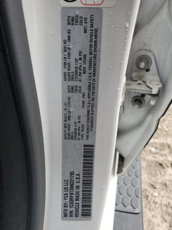 2022 Ram 1500 Big Horn/Lone Star VIN: 1C6SRFBT3NN221795 Lot: 65482674