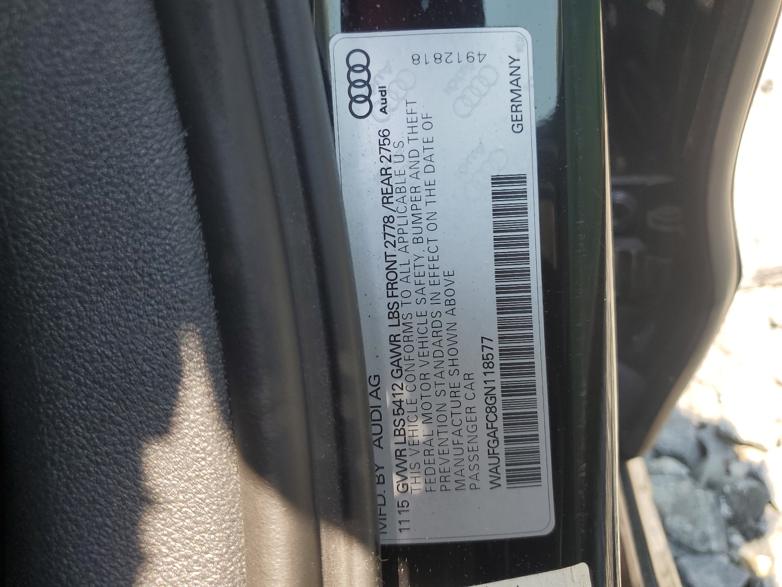 WAUFGAFC8GN118577 2016 Audi A6 Premium Plus