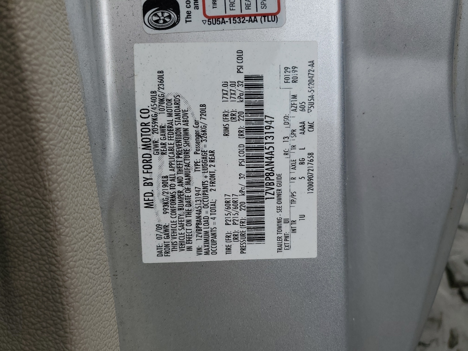 1ZVBP8AN4A5131947 2010 Ford Mustang