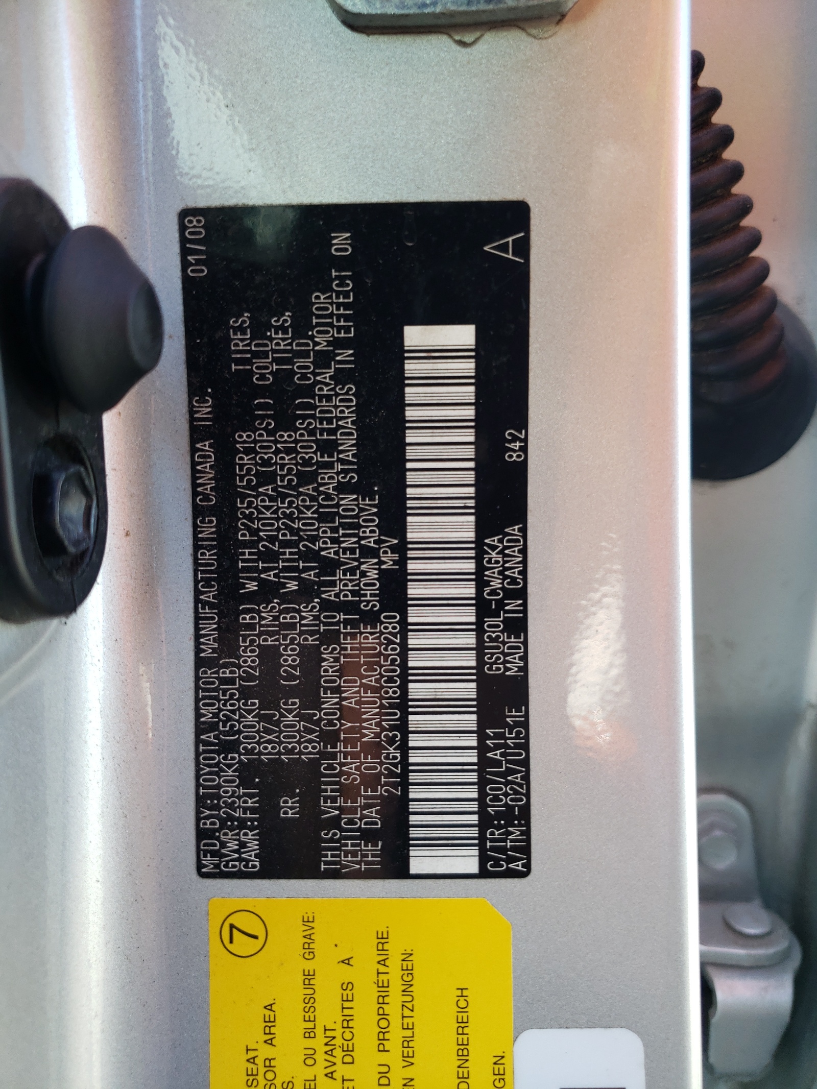 2T2GK31U18C056280 2008 Lexus Rx 350