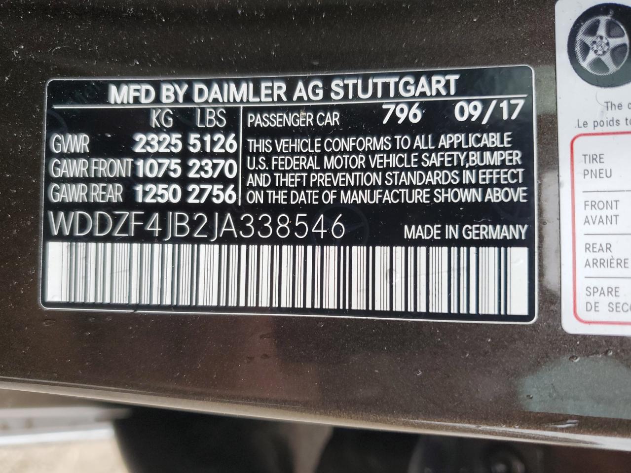 WDDZF4JB2JA338546 2018 Mercedes-Benz E 300