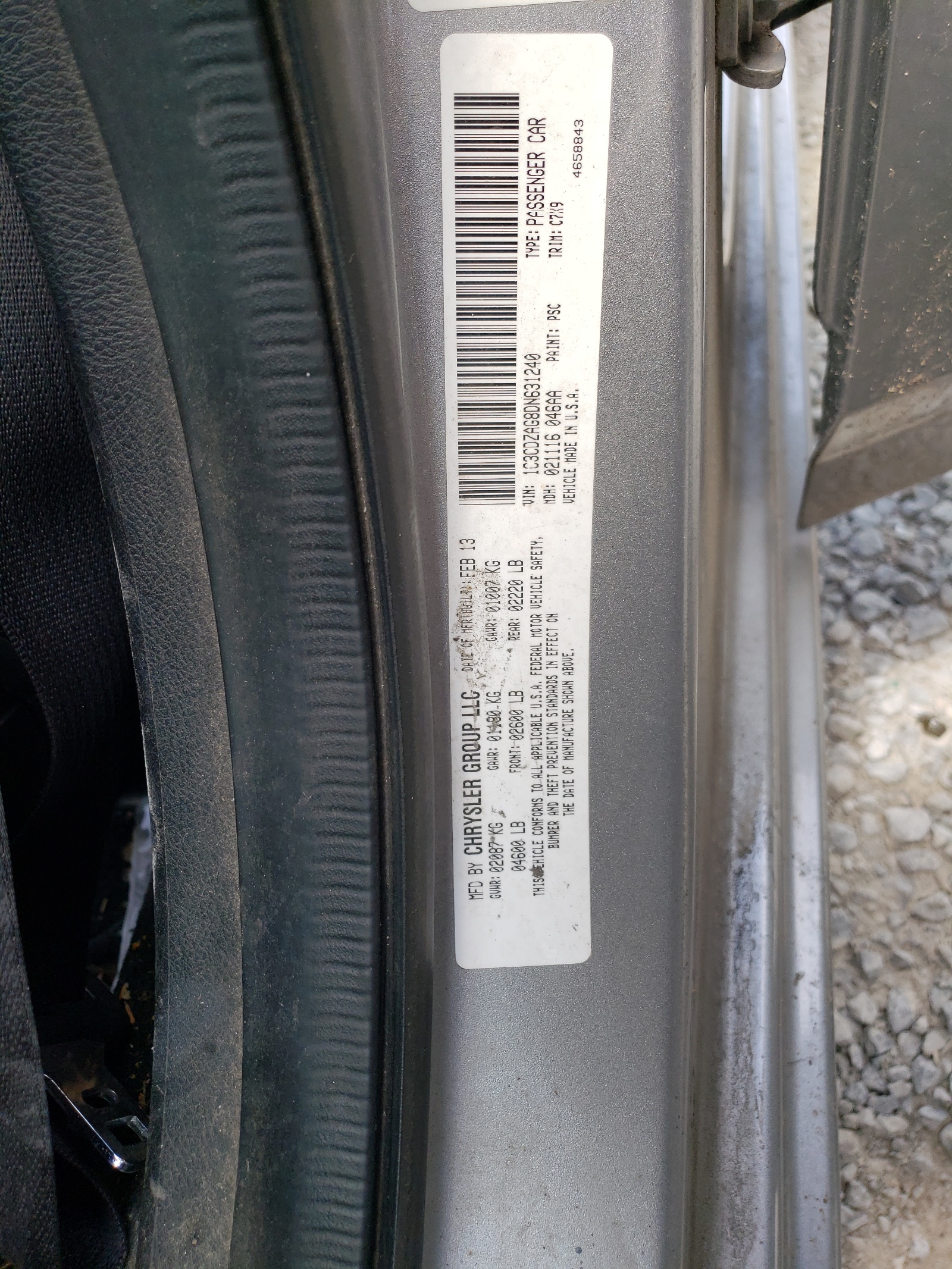 1C3CDZAG8DN631240 2013 Dodge Avenger Se