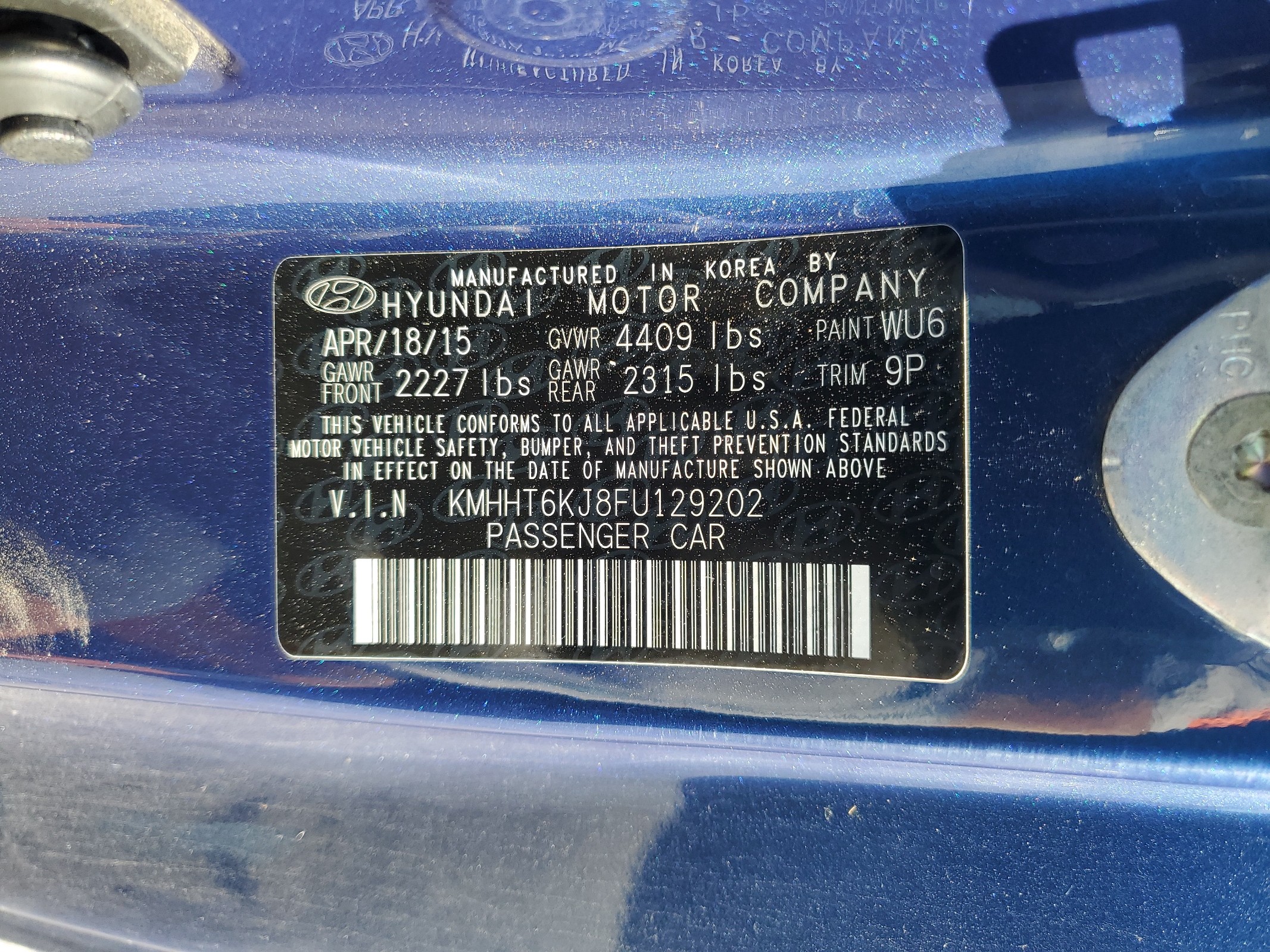 KMHHT6KJ8FU129202 2015 Hyundai Genesis Coupe 3.8L