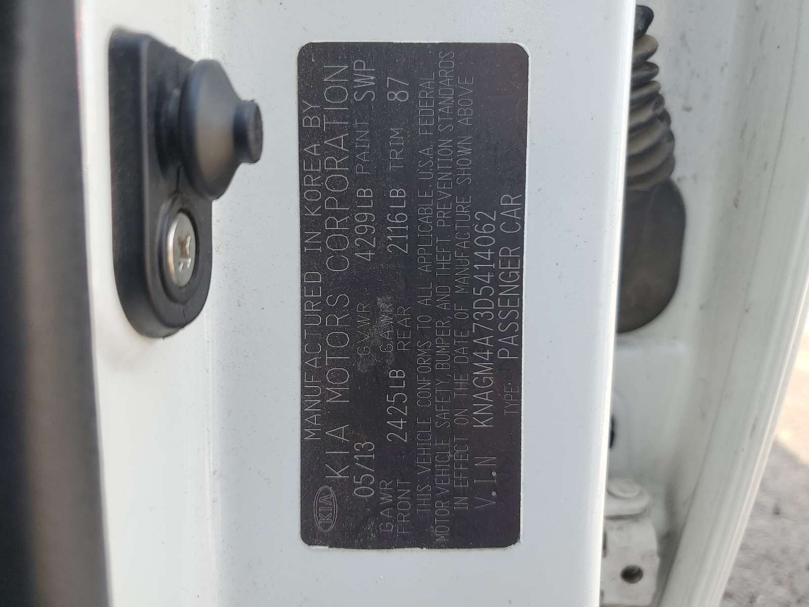 KNAGM4A73D5414062 2013 Kia Optima Lx