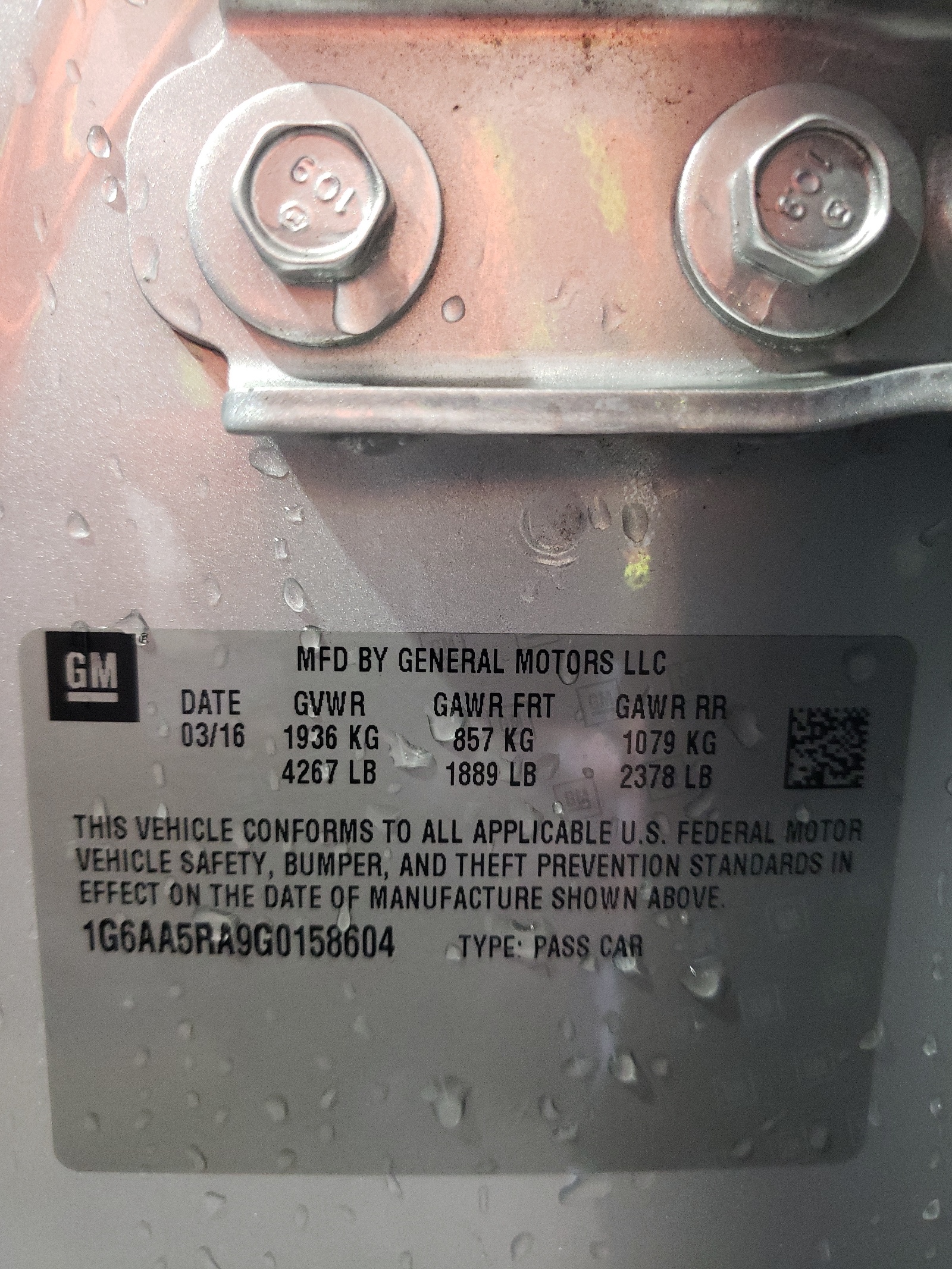 1G6AA5RA9G0158604 2016 Cadillac Ats