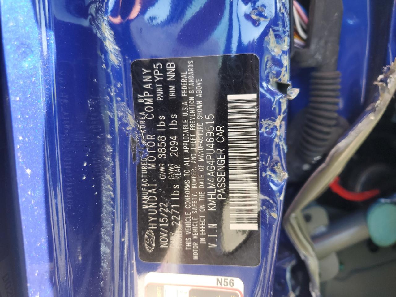 2023 Hyundai Elantra Sel VIN: KMHLM4AG4PU469515 Lot: 64769194