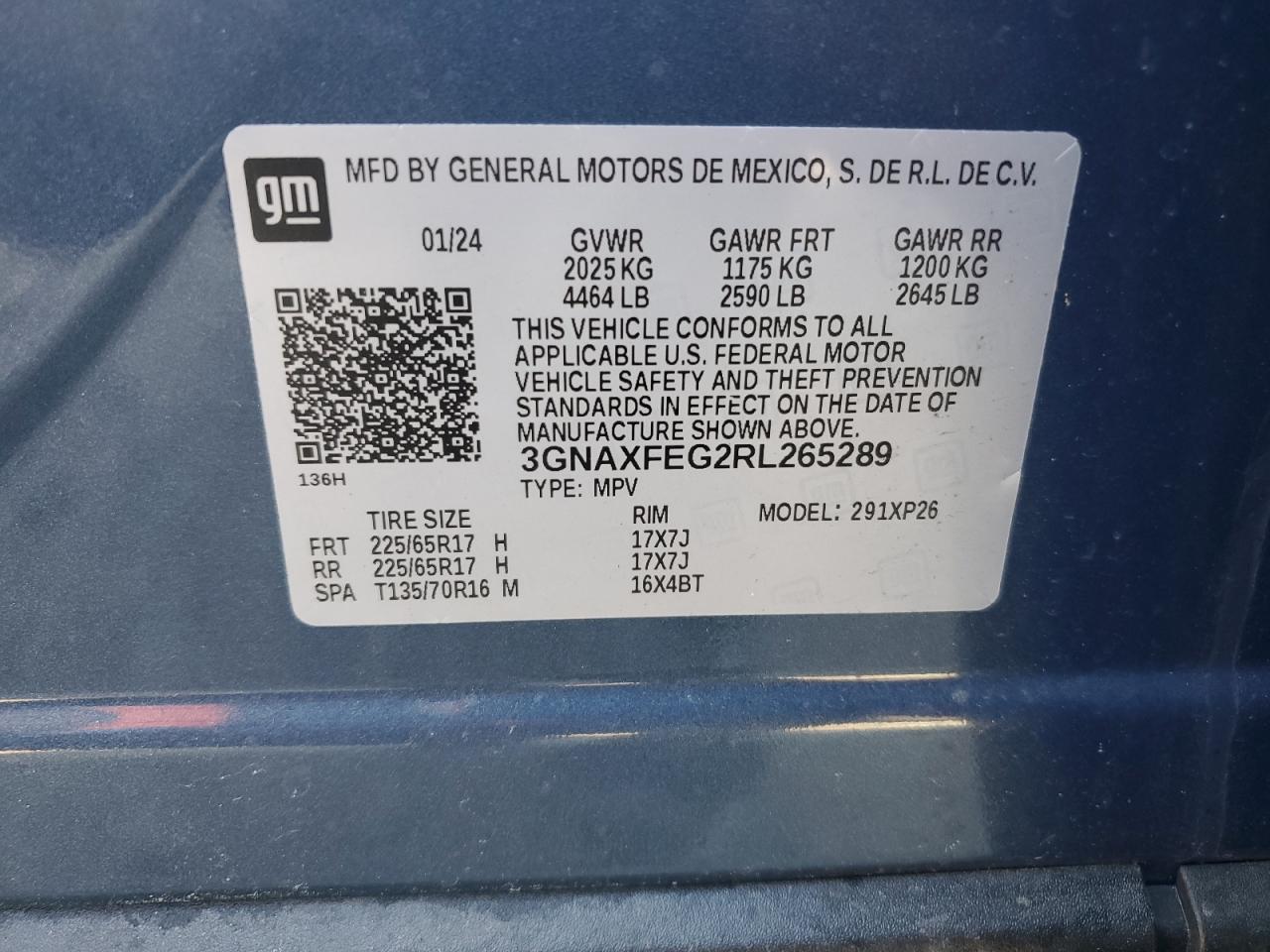 3GNAXFEG2RL265289 2024 Chevrolet Equinox Ls