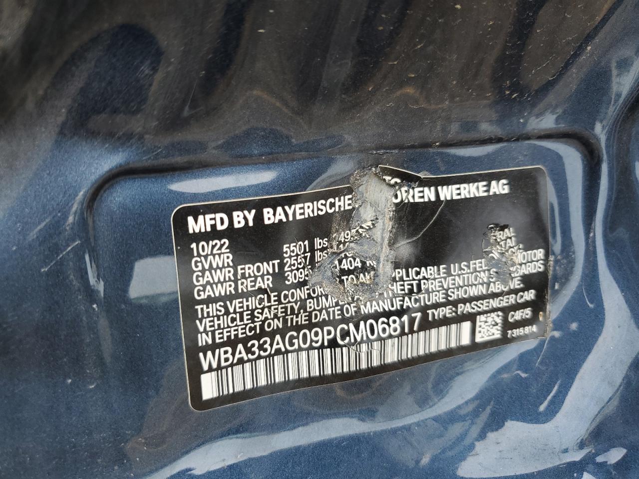 WBA33AG09PCM06817 2023 BMW 530Xe