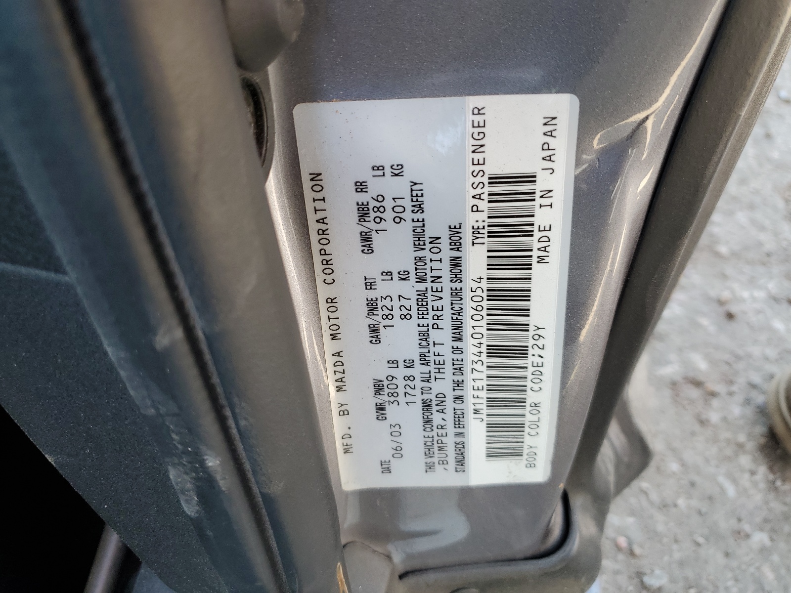 JM1FE173440106054 2004 Mazda Rx8