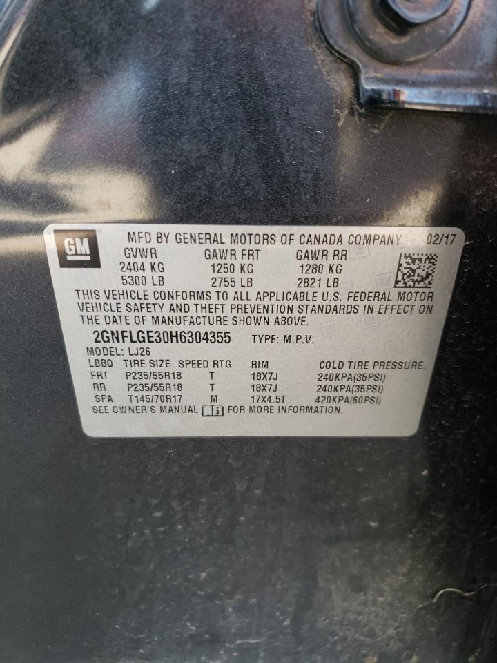 2017 Chevrolet Equinox Premier VIN: 2GNFLGE30H6304355 Lot: 62750904