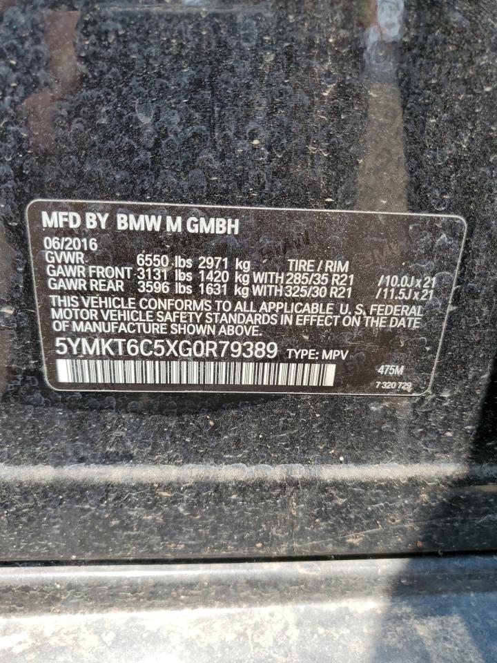 2016 BMW X5 M VIN: 5YMKT6C5XG0R79389 Lot: 64234584