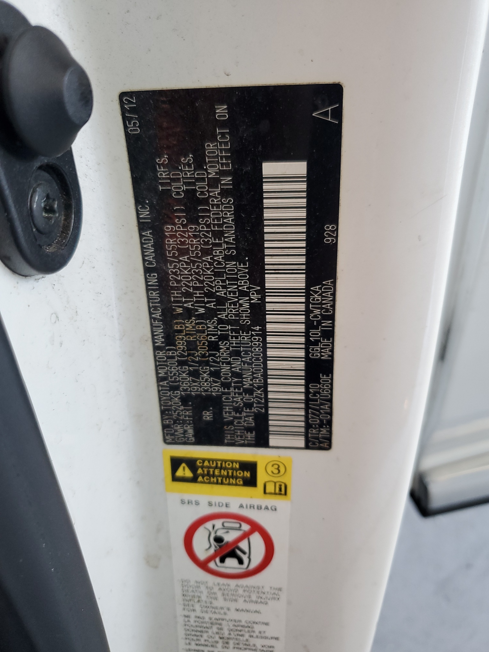 2T2ZK1BA0DC089914 2013 Lexus Rx 350