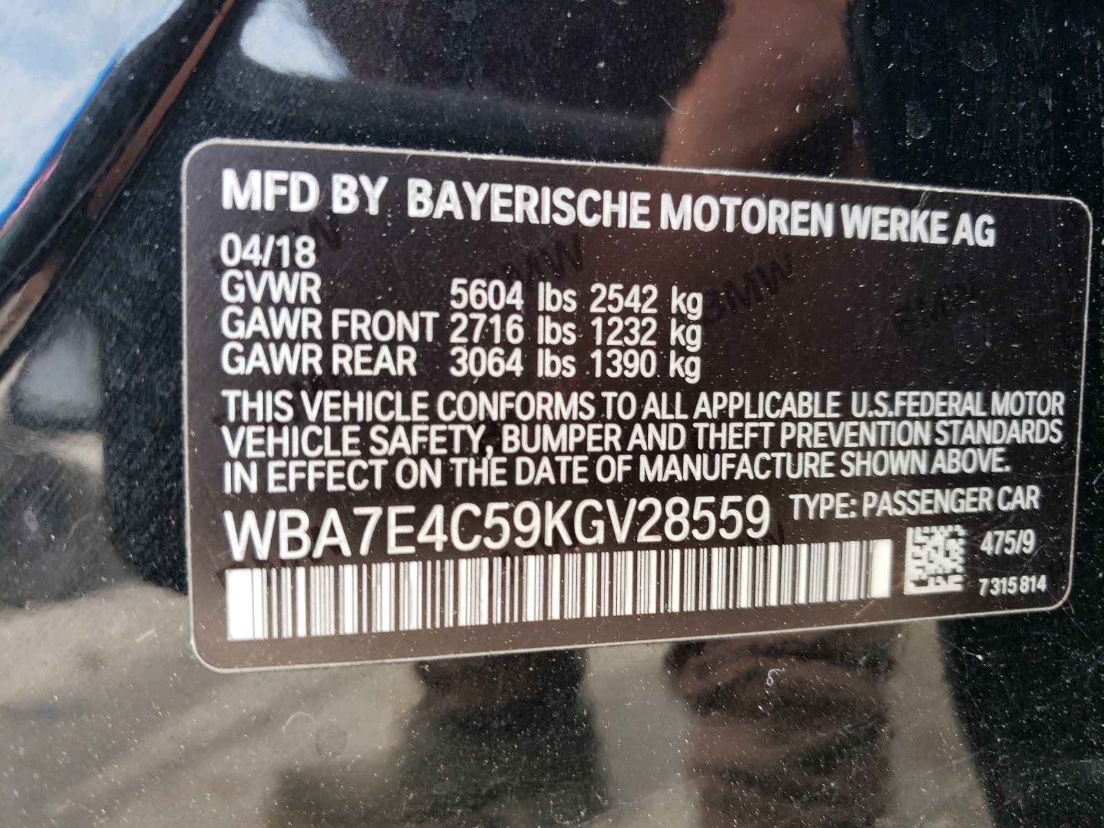 WBA7E4C59KGV28559 2019 BMW 740 Xi