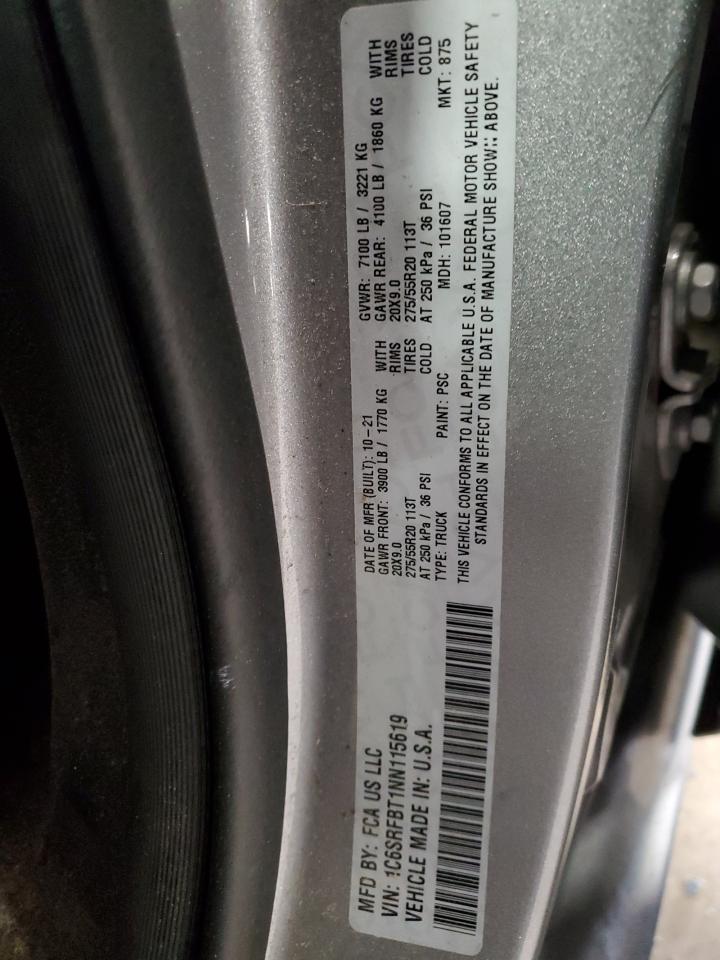 2022 Ram 1500 Big Horn/Lone Star VIN: 1C6SRFBT1NN115619 Lot: 44762504