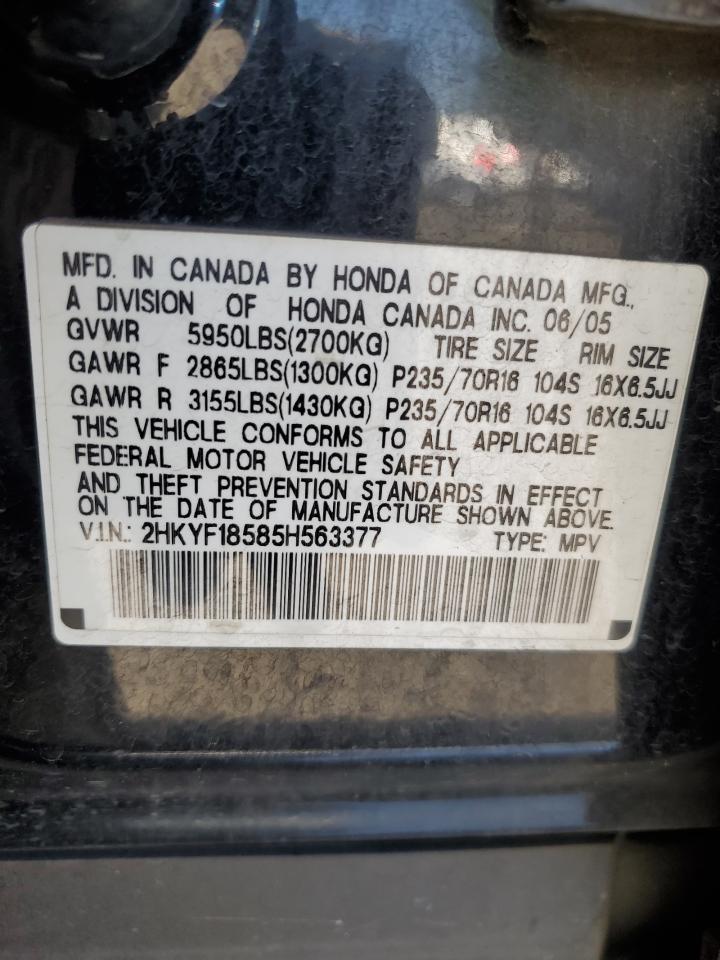 2HKYF18585H563377 2005 Honda Pilot Exl