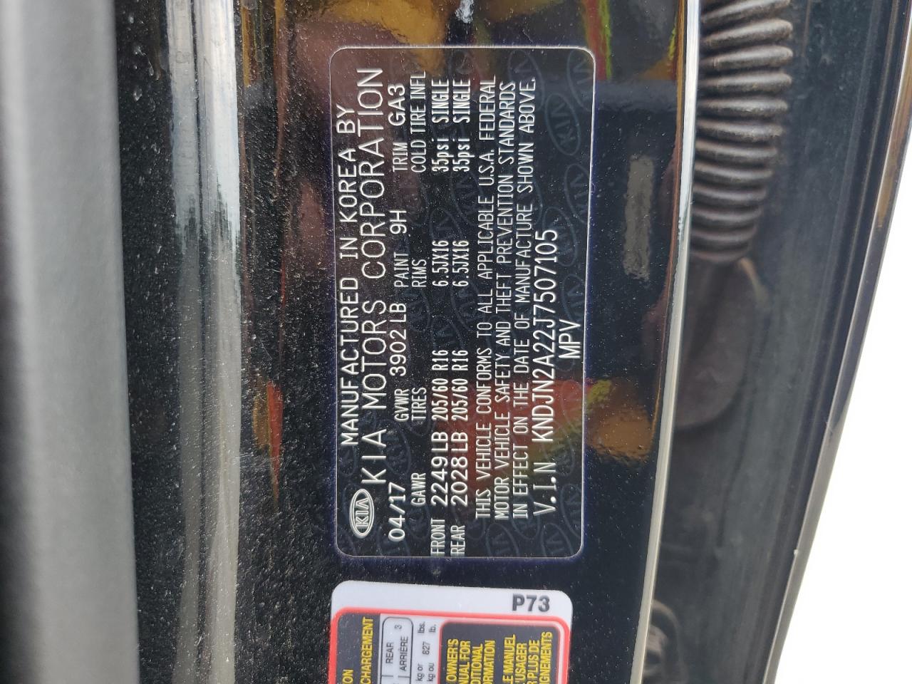 2018 Kia Soul VIN: KNDJN2A22J7507105 Lot: 61816684